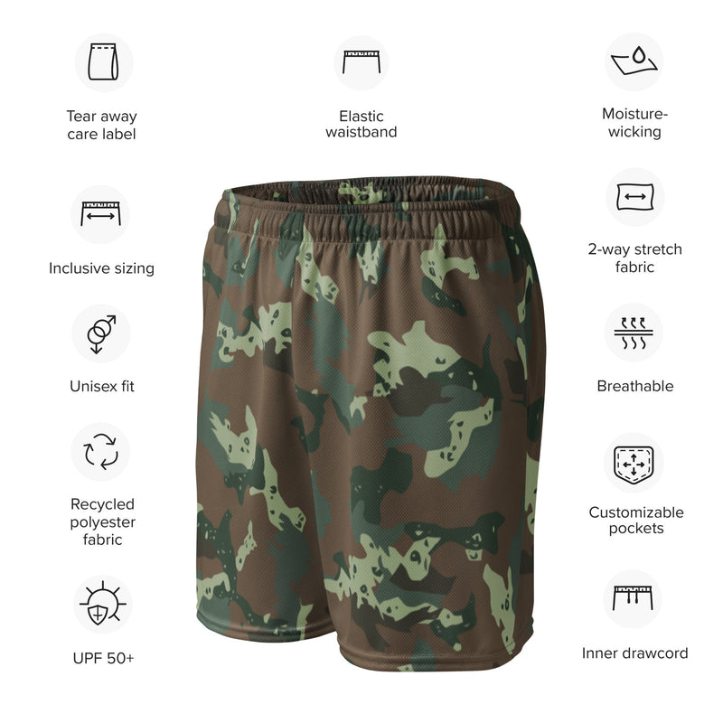 Chocolate Chip Soldier 2000 South African CAMO Unisex Mesh Shorts