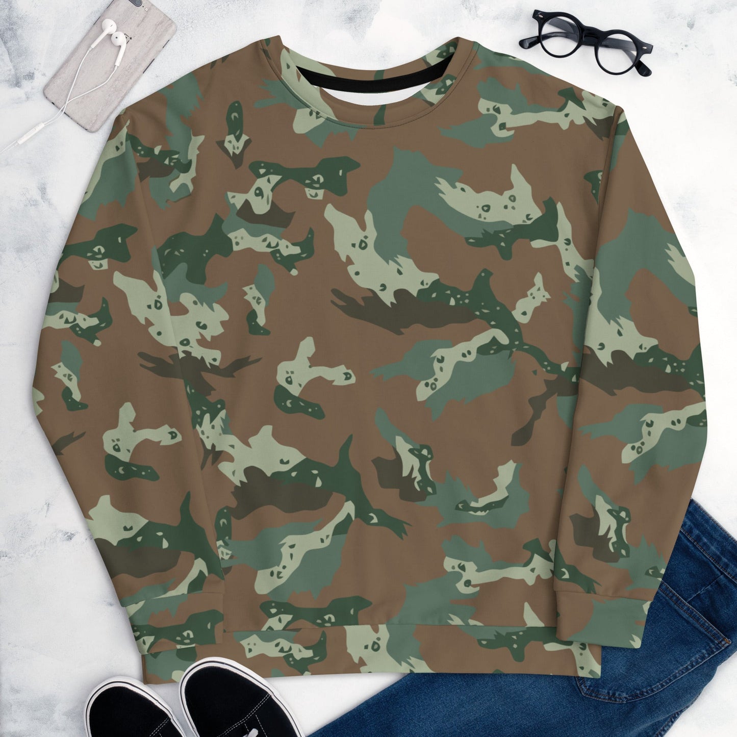 South African Chocolate Chip Soldier 2000 CAMO Unisex Sweatshirt - Sweatshirts