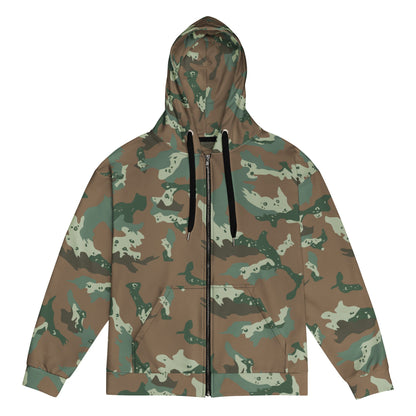 South African Chocolate Chip Soldier 2000 CAMO Unisex zip hoodie - 2XS - Zip Hoodies