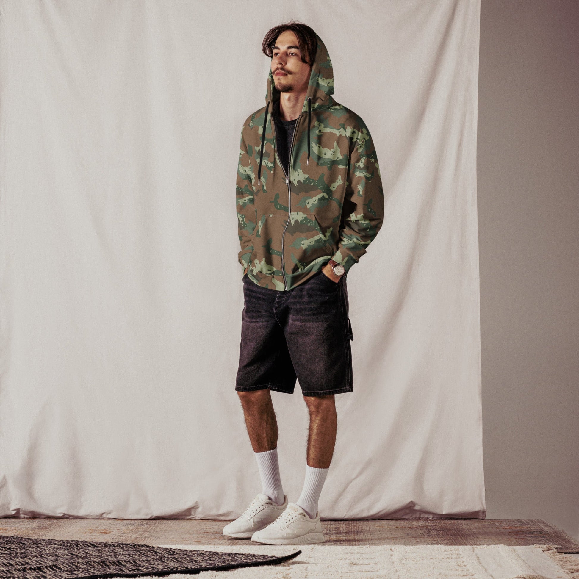 South African Chocolate Chip Soldier 2000 CAMO Unisex zip hoodie - Zip Hoodies