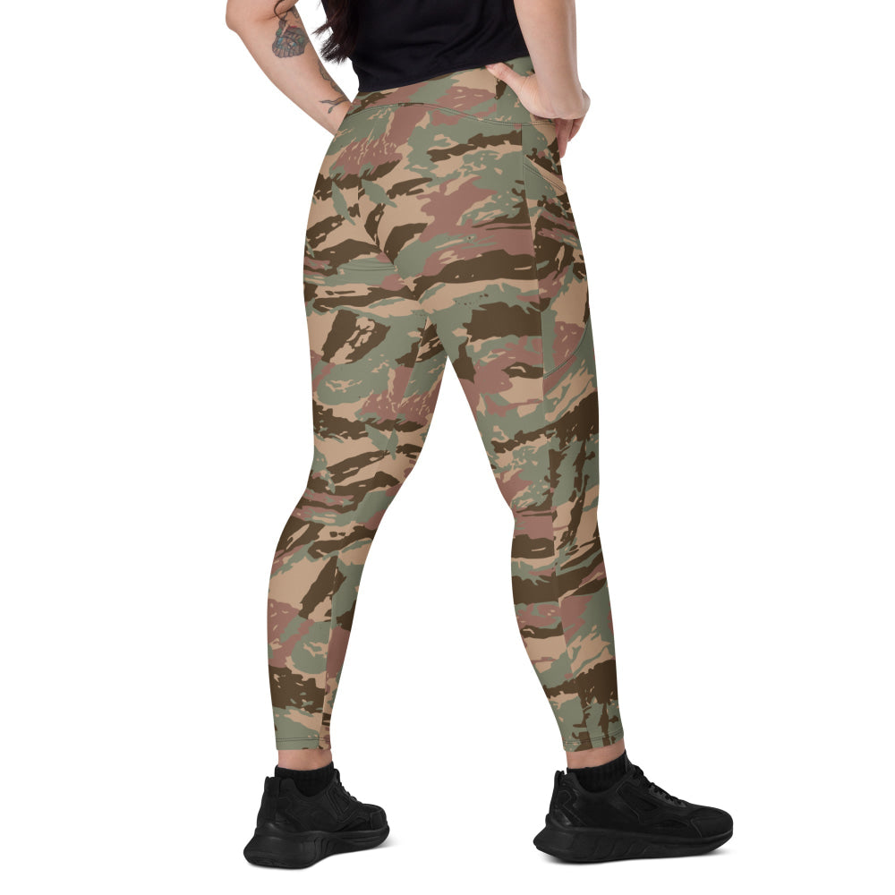 South African Defense Force (SADF) 32 Battalion Dry Season CAMO Leggings with pockets - 2XS - Womens With Pockets