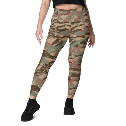 South African Defense Force (SADF) 32 Battalion Dry Season CAMO Leggings with pockets - Womens With Pockets