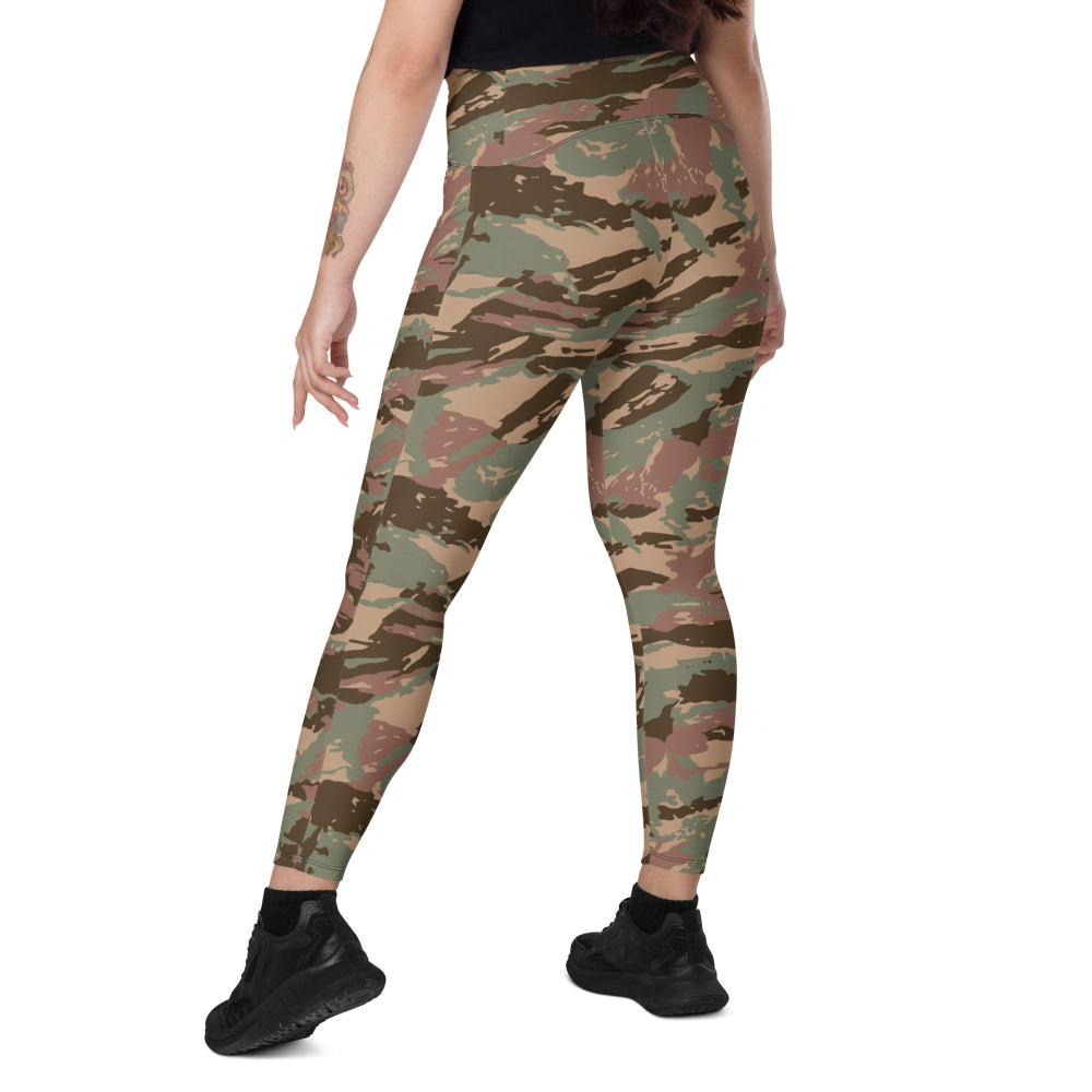 South African Defense Force (SADF) 32 Battalion Dry Season CAMO Leggings with pockets - Womens With Pockets