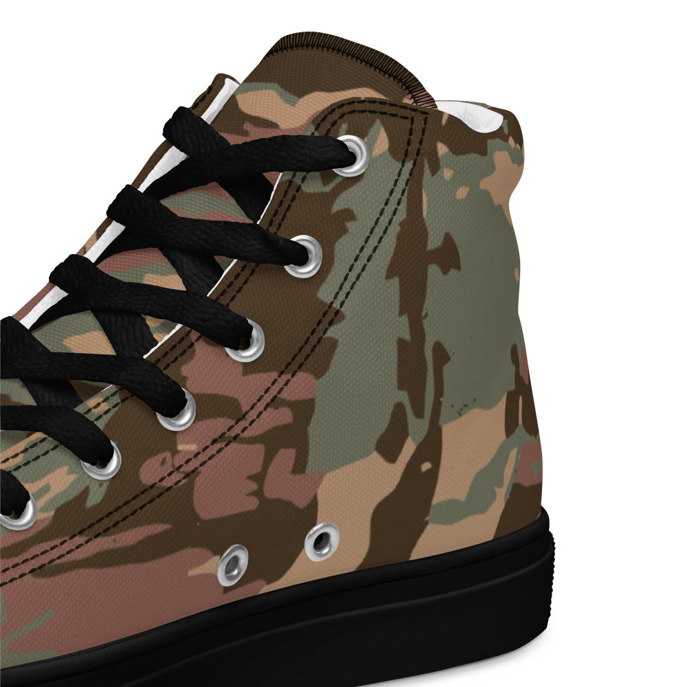 South African Defense Force (SADF) 32 Battalion Dry Season CAMO Men’s high top canvas shoes - Mens High Top Canvas Shoes