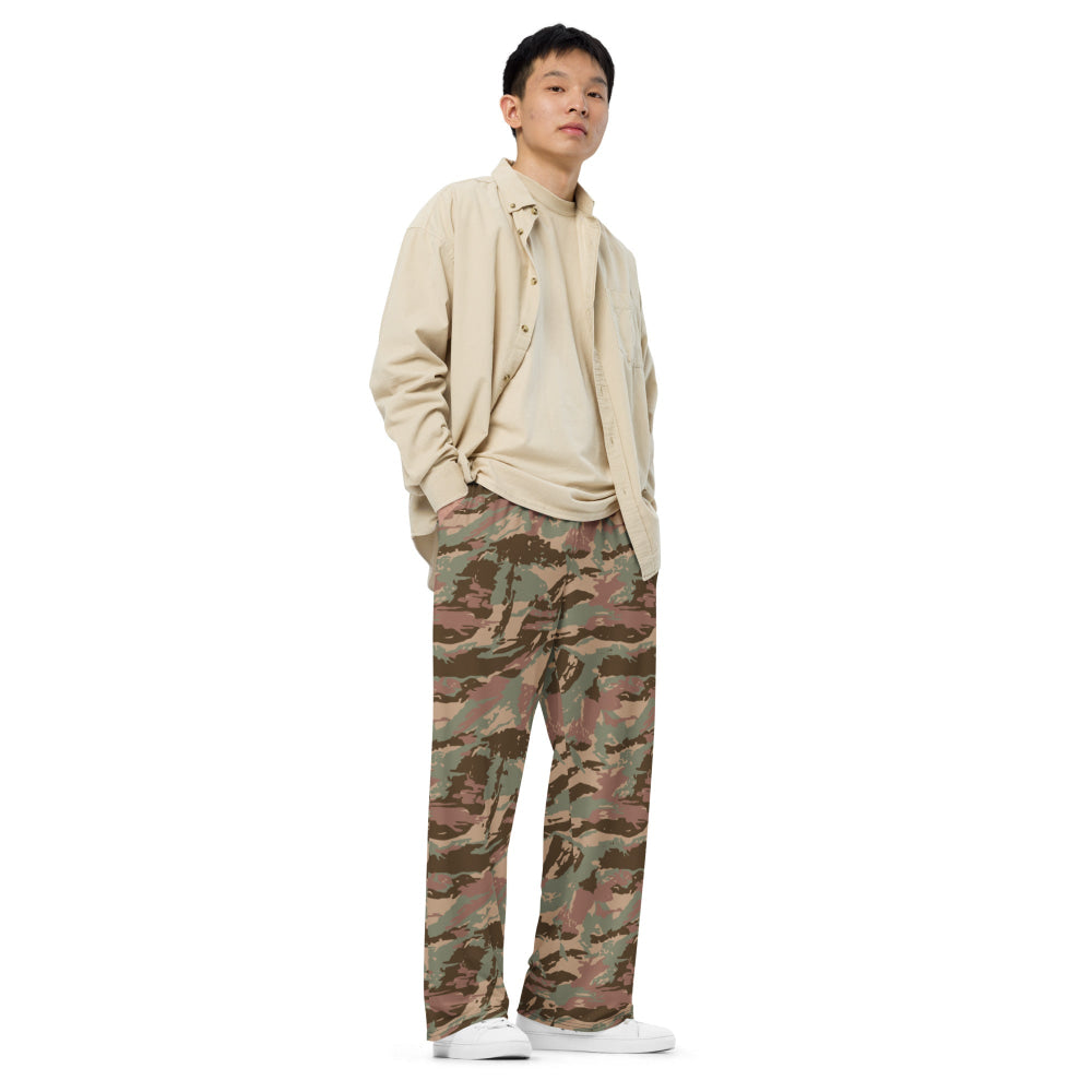 South African Defense Force (SADF) 32 Battalion Dry Season CAMO unisex wide - leg pants