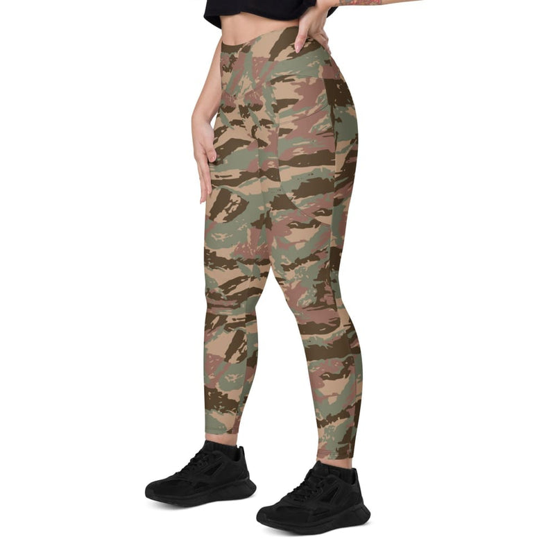 South African Defense Force (SADF) 32 Battalion Dry Season CAMO Women’s Leggings with pockets - Womens