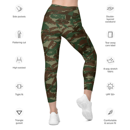 South African Defense Force (SADF) 32 Battalion Wet Season CAMO Leggings with pockets - Womens With Pockets