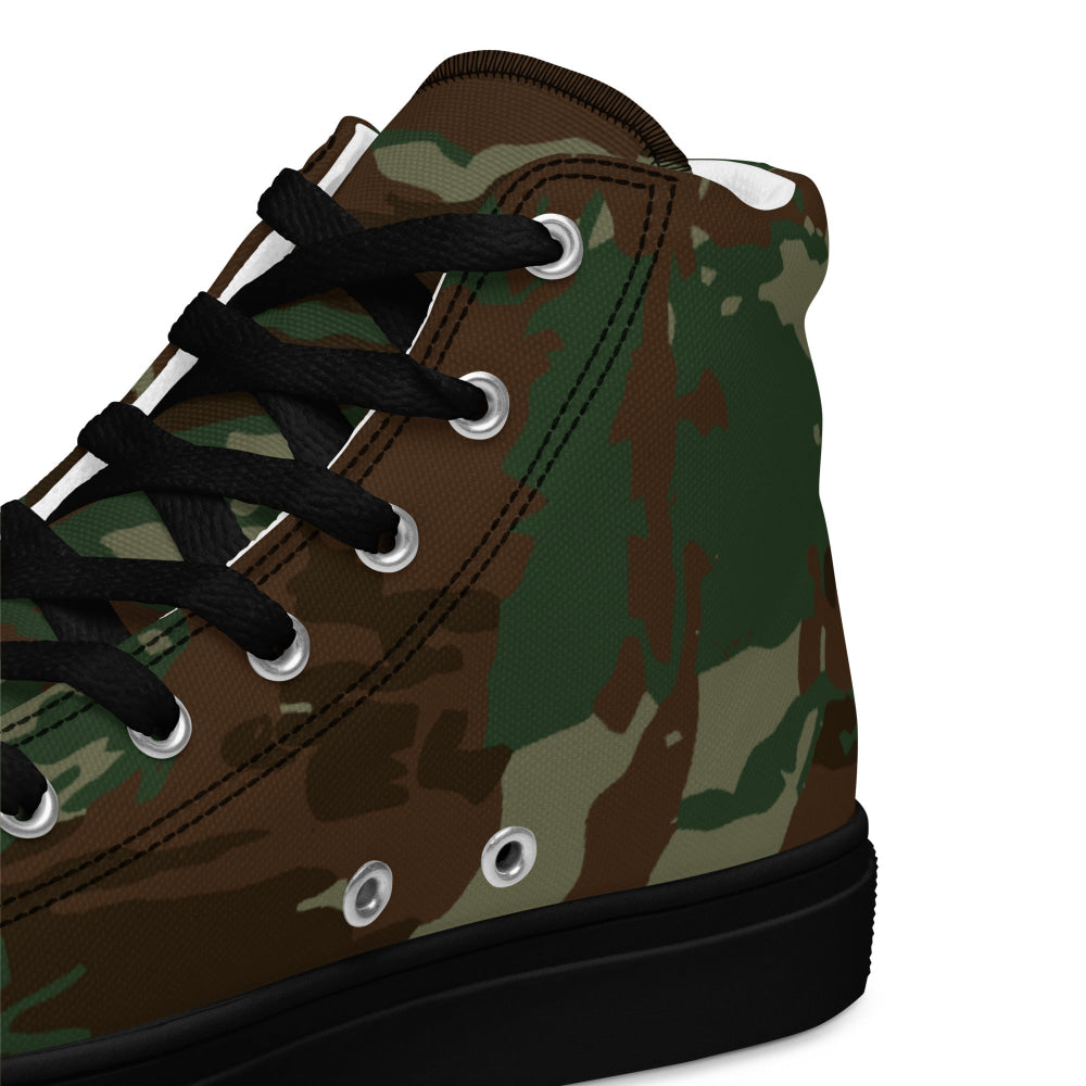 South African Defense Force (SADF) 32 Battalion Wet Season CAMO Men’s high top canvas shoes - Mens High Top Canvas Shoes