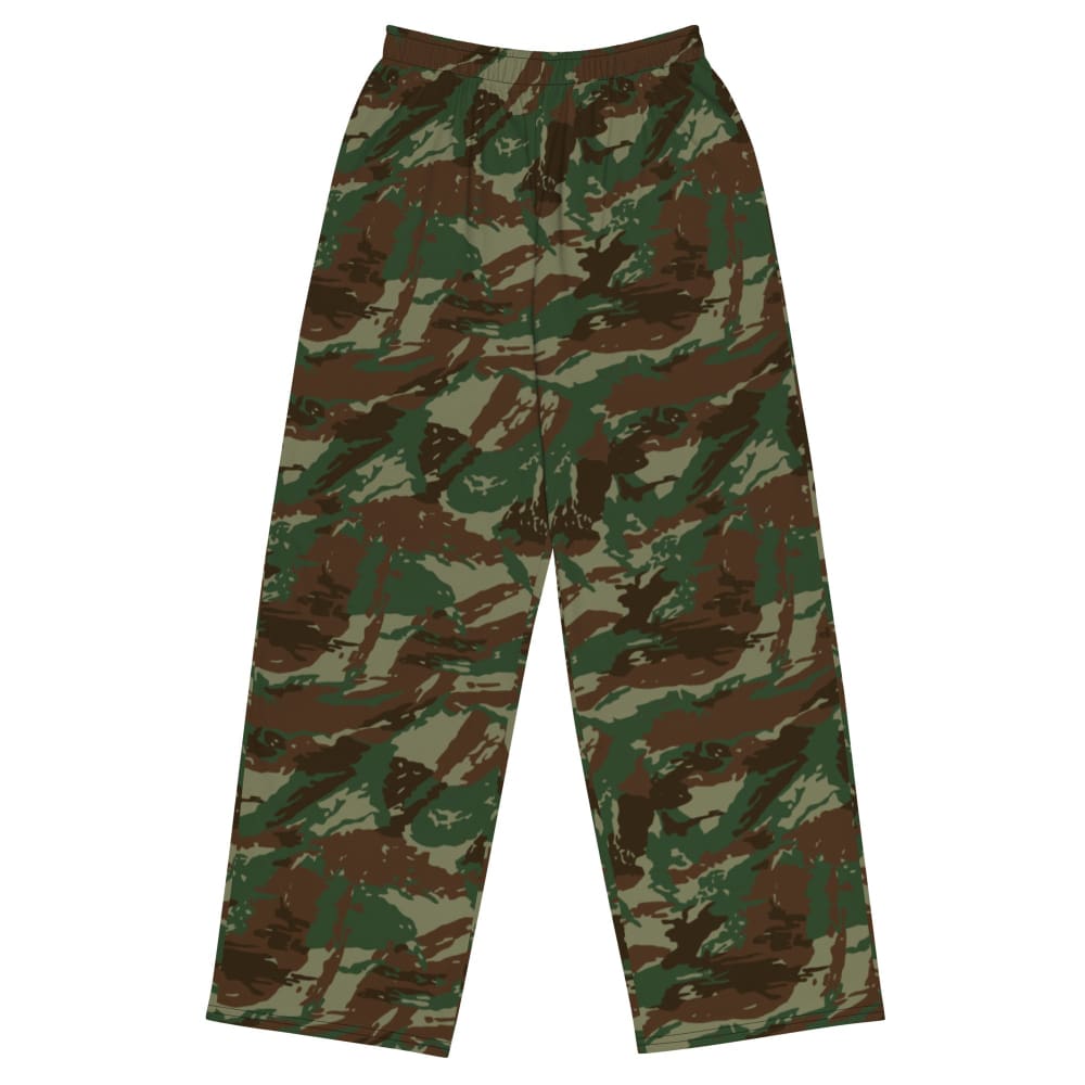 South African Defense Force (SADF) 32 Battalion Wet Season CAMO unisex wide - leg pants - 2XS