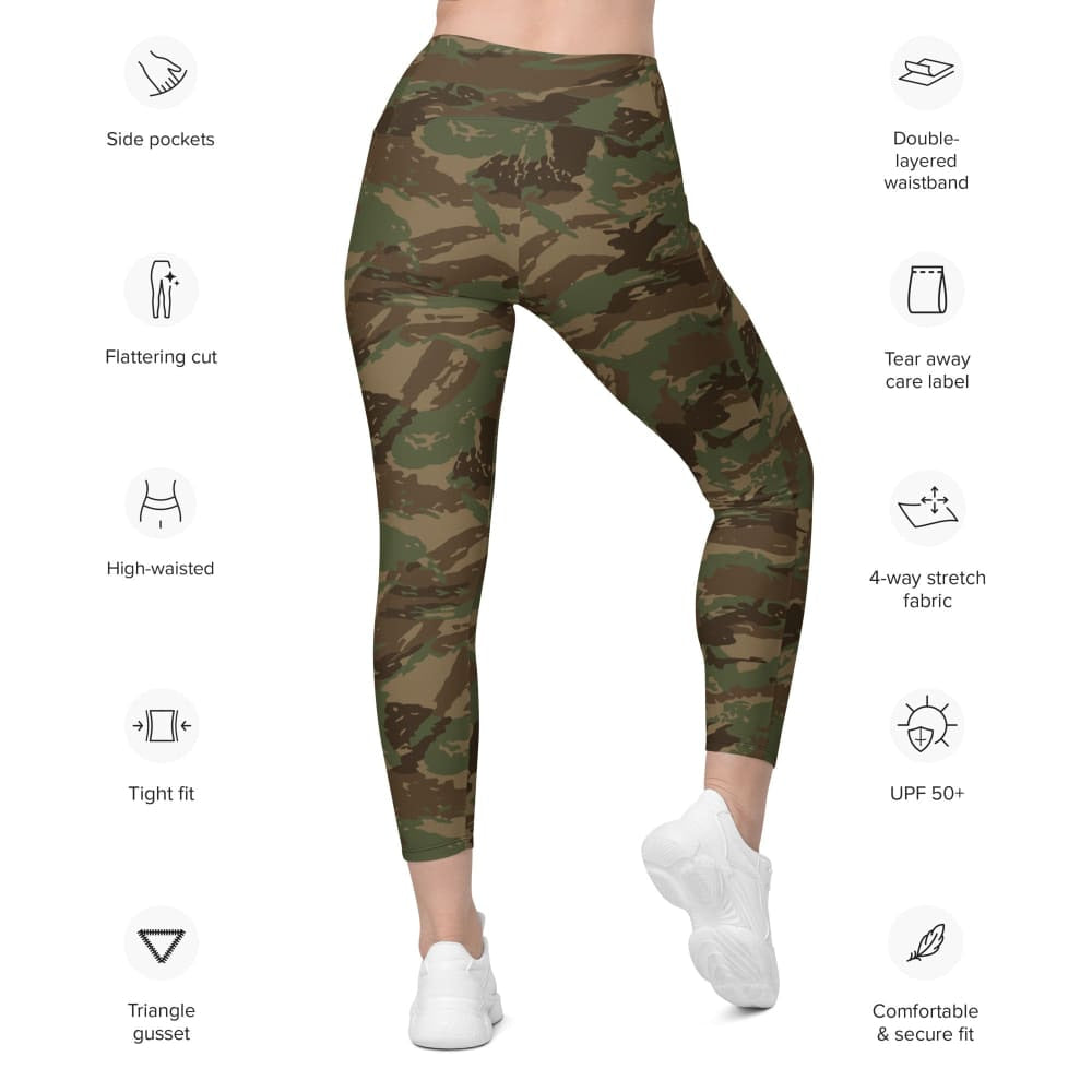 South African Defense Force (SADF) 32 Battalion Winter CAMO Leggings with pockets - Womens With Pockets