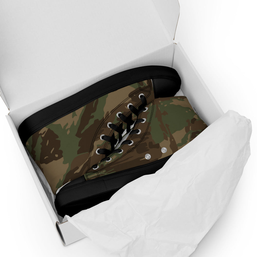 South African Defense Force (SADF) 32 Battalion Winter CAMO Men’s high top canvas shoes - Mens High Top Canvas Shoes