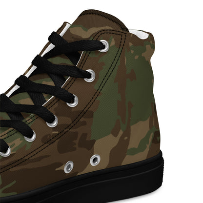 South African Defense Force (SADF) 32 Battalion Winter CAMO Men’s high top canvas shoes - Mens High Top Canvas Shoes