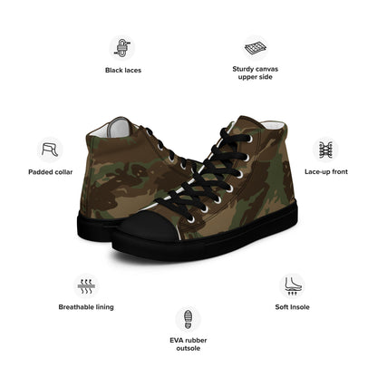 South African Defense Force (SADF) 32 Battalion Winter CAMO Men’s high top canvas shoes - Mens High Top Canvas Shoes