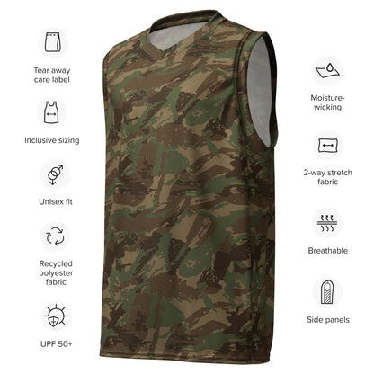 South African Defense Force (SADF) 32 Battalion Winter CAMO unisex basketball jersey