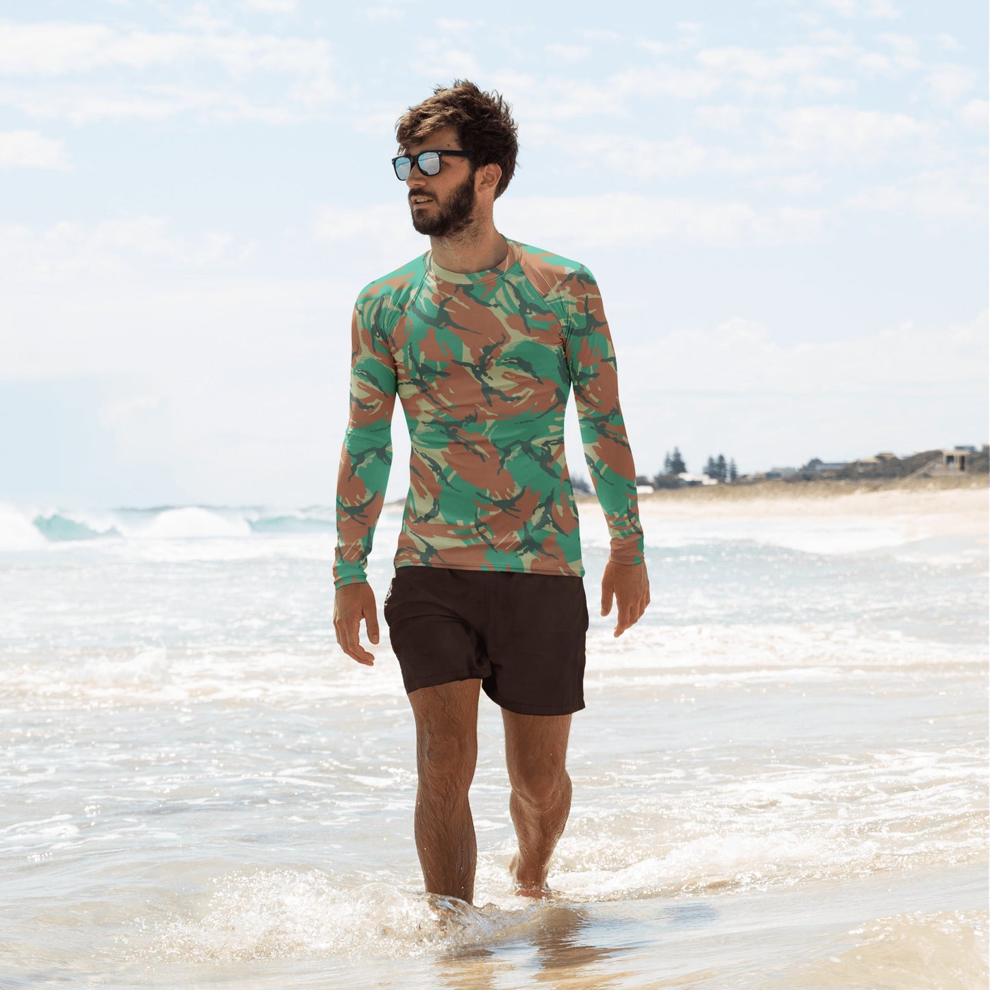 South African DPM Special Forces CAMO Mens Long-Sleeve Rash Guard - XS