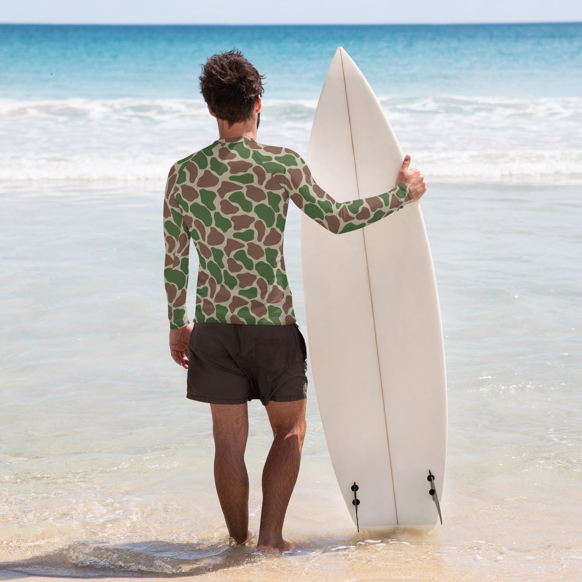 South African Kangwane Giraffe CAMO Mens Long-Sleeve Rash Guard