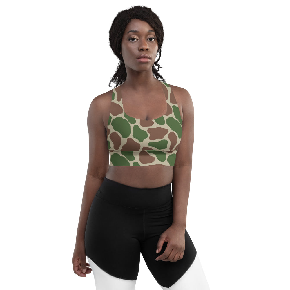 South African Kangwane Giraffe Police CAMO Longline sports bra - Womens Sports Bra