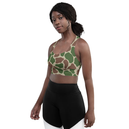 South African Kangwane Giraffe Police CAMO Longline sports bra - Womens Sports Bra