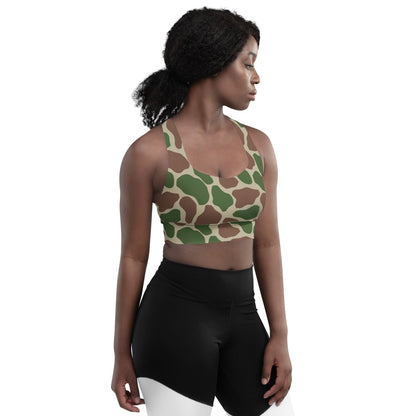 South African Kangwane Giraffe Police CAMO Longline sports bra - XS - Womens Sports Bra