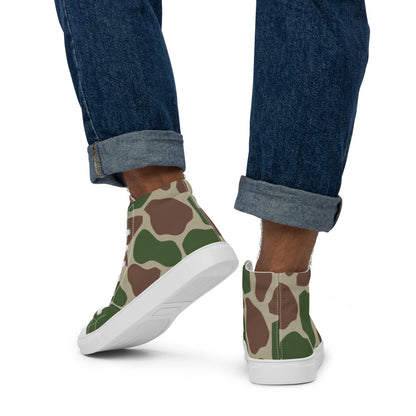 South African Kangwane Giraffe Police CAMO Men’s high top canvas shoes - Mens High Top Canvas Shoes