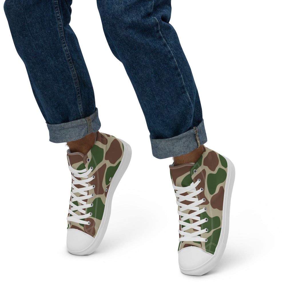 South African Kangwane Giraffe Police CAMO Men’s high top canvas shoes - Mens High Top Canvas Shoes