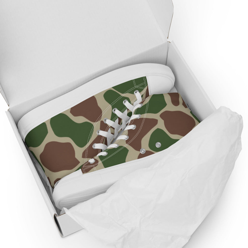 South African Kangwane Giraffe Police CAMO Men’s high top canvas shoes - Mens High Top Canvas Shoes