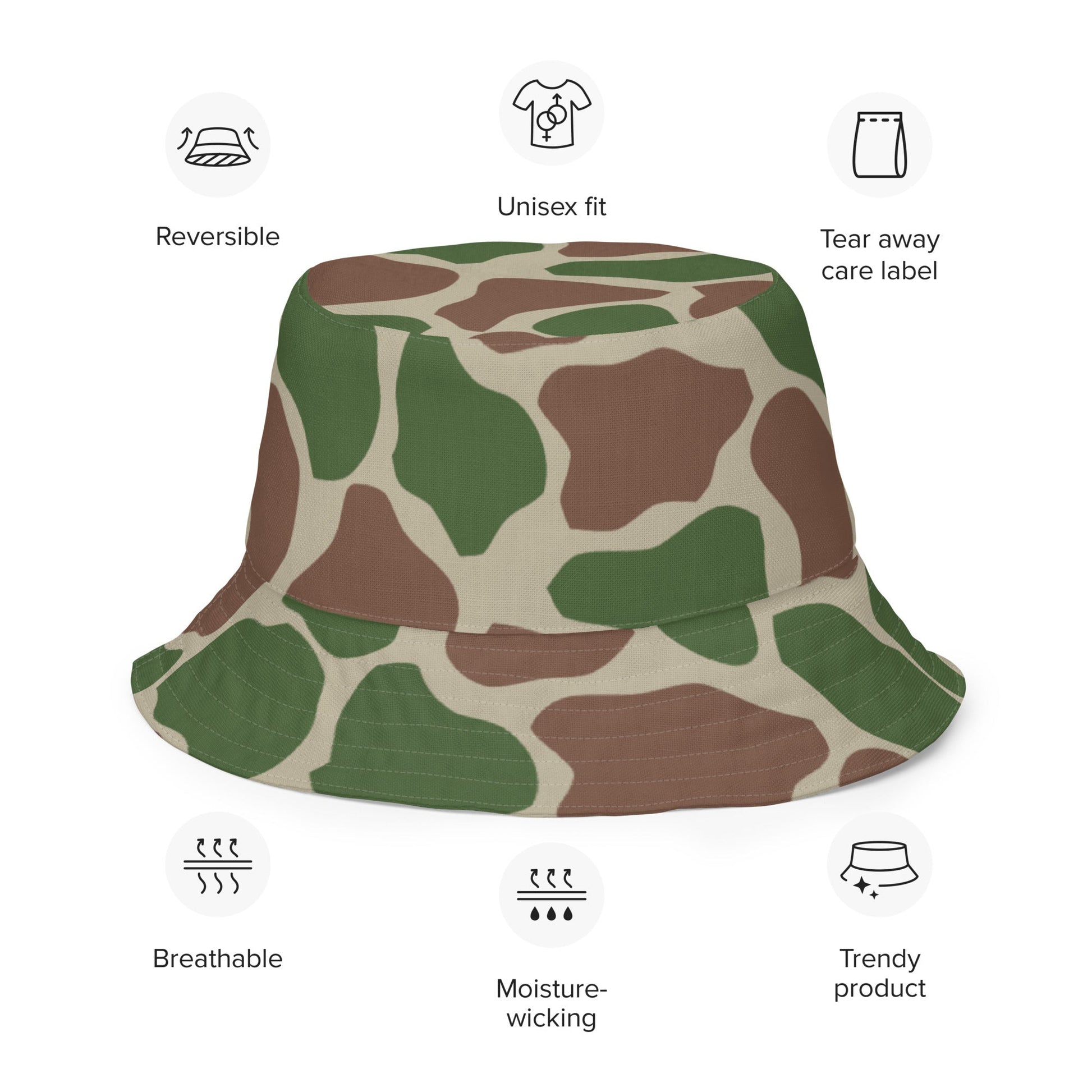 South African Kangwane Giraffe CAMO Reversible bucket hat - Bucket Hats
