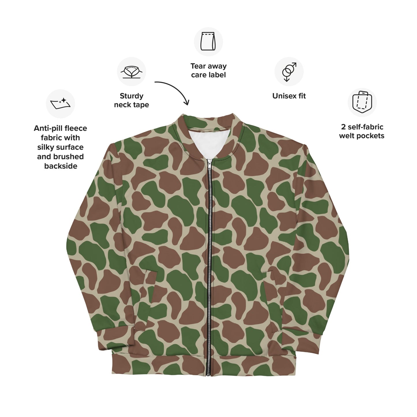 South African Kangwane Giraffe CAMO Unisex Bomber Jacket