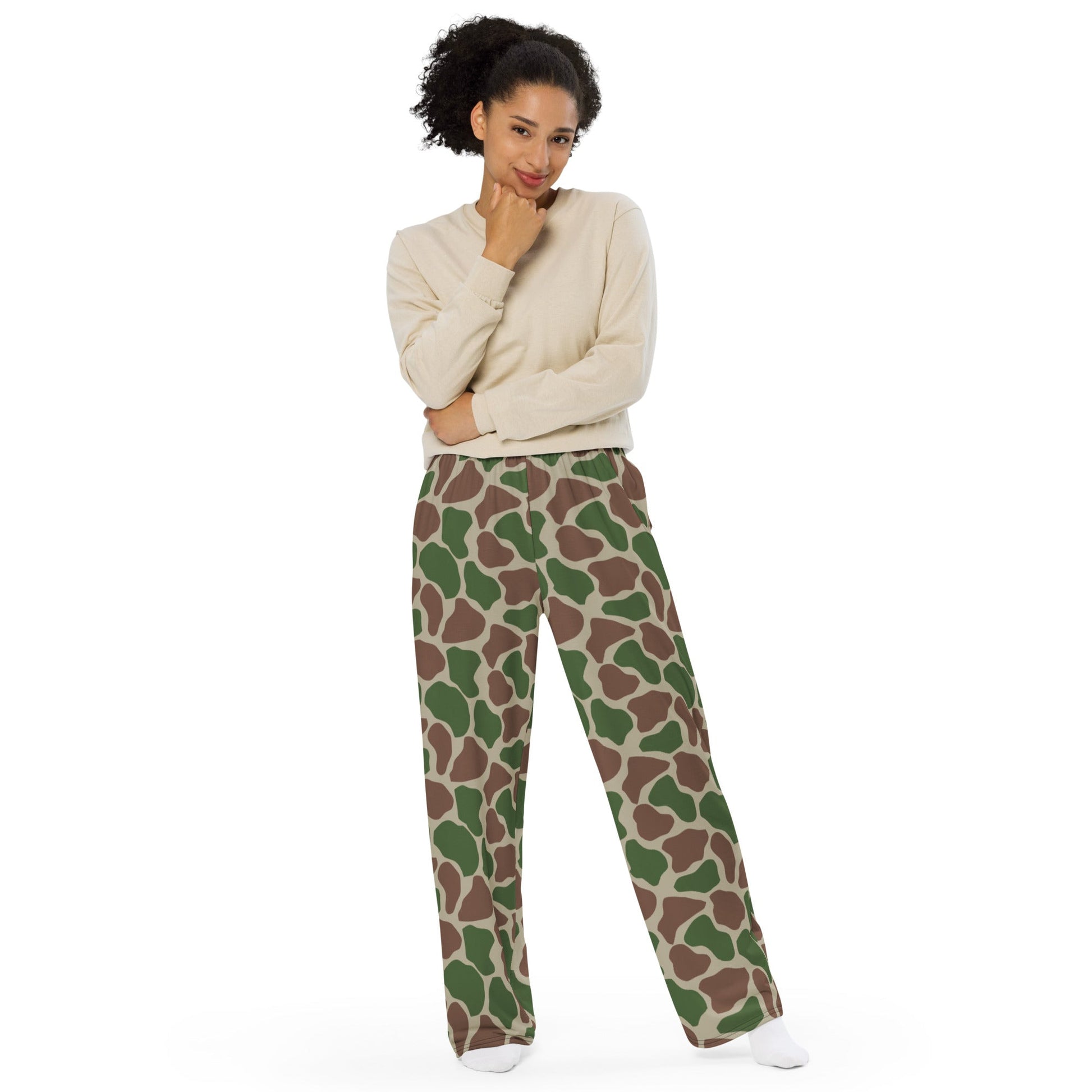 South African Kangwane Giraffe CAMO unisex wide leg pants Wide Pants