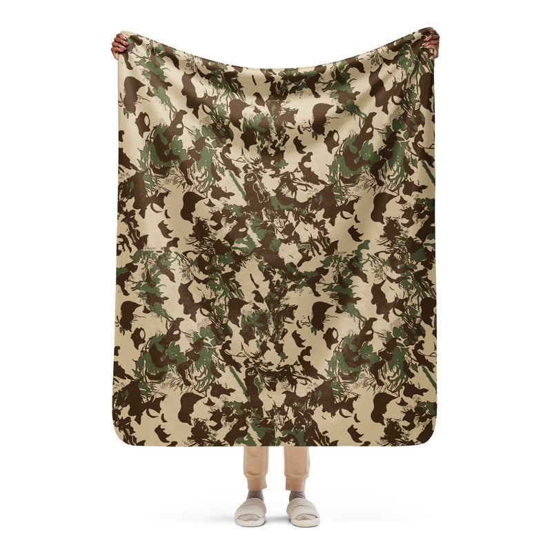 Koevoet Grasslands South African CAMO Sherpa Blanket - 50″×60″