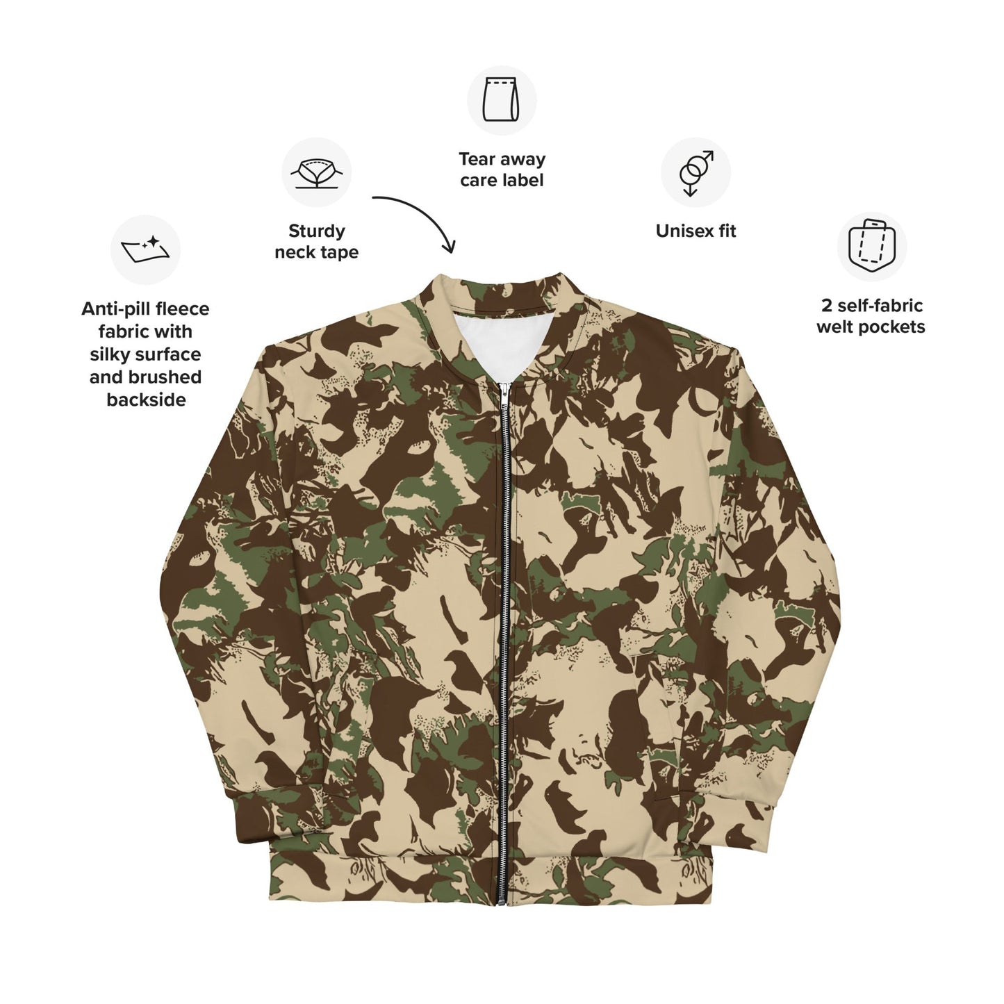 South African KOEVOET Police CAMO Unisex Bomber Jacket - Jackets