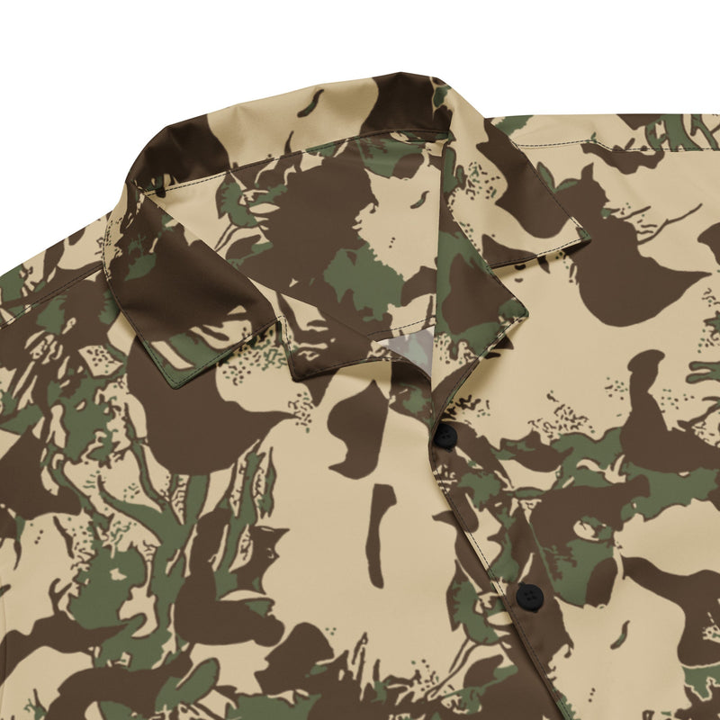 Brushstroke Grasslands CAMO Unisex Short-Sleeve Button Shirt - Button-Up