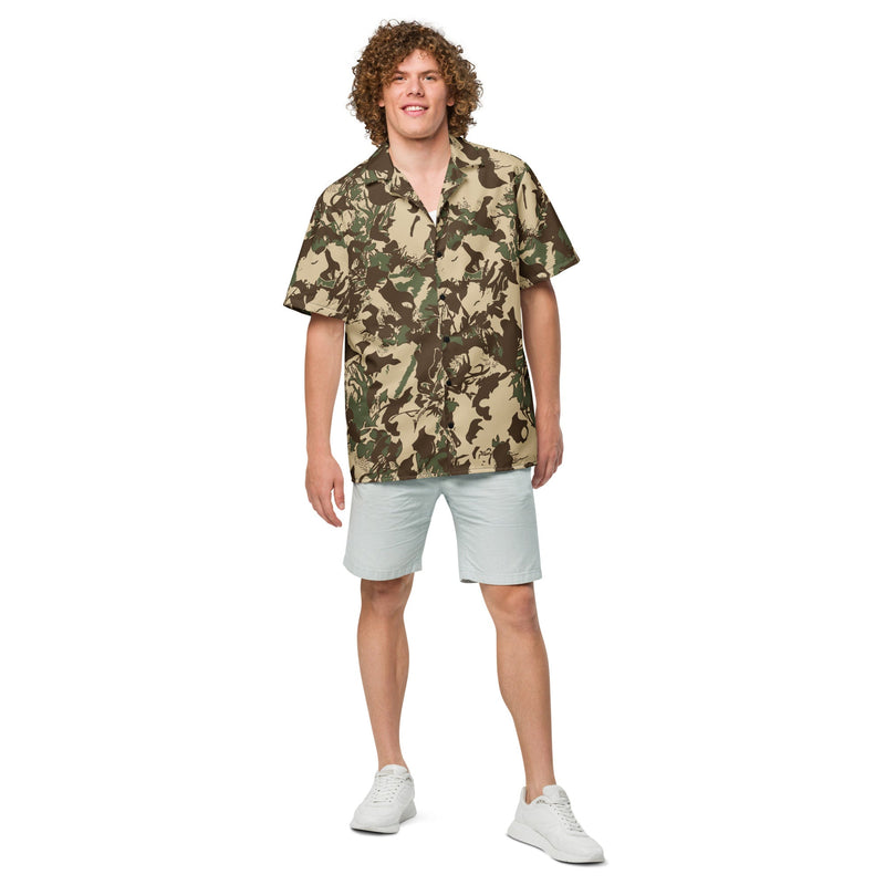 Brushstroke Grasslands CAMO Unisex Short-Sleeve Button Shirt - Button-Up