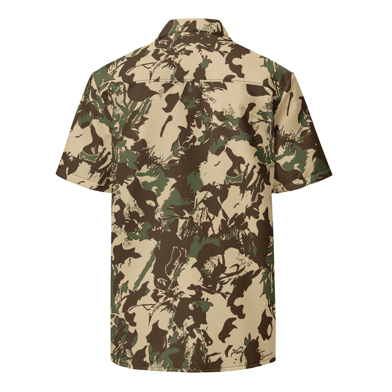 Brushstroke Grasslands CAMO Unisex Short-Sleeve Button Shirt - Button-Up