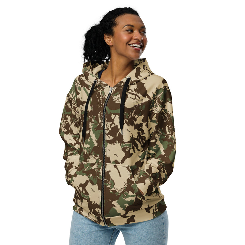 South African Koevoet Grasslands CAMO Unisex Zip Hoodie