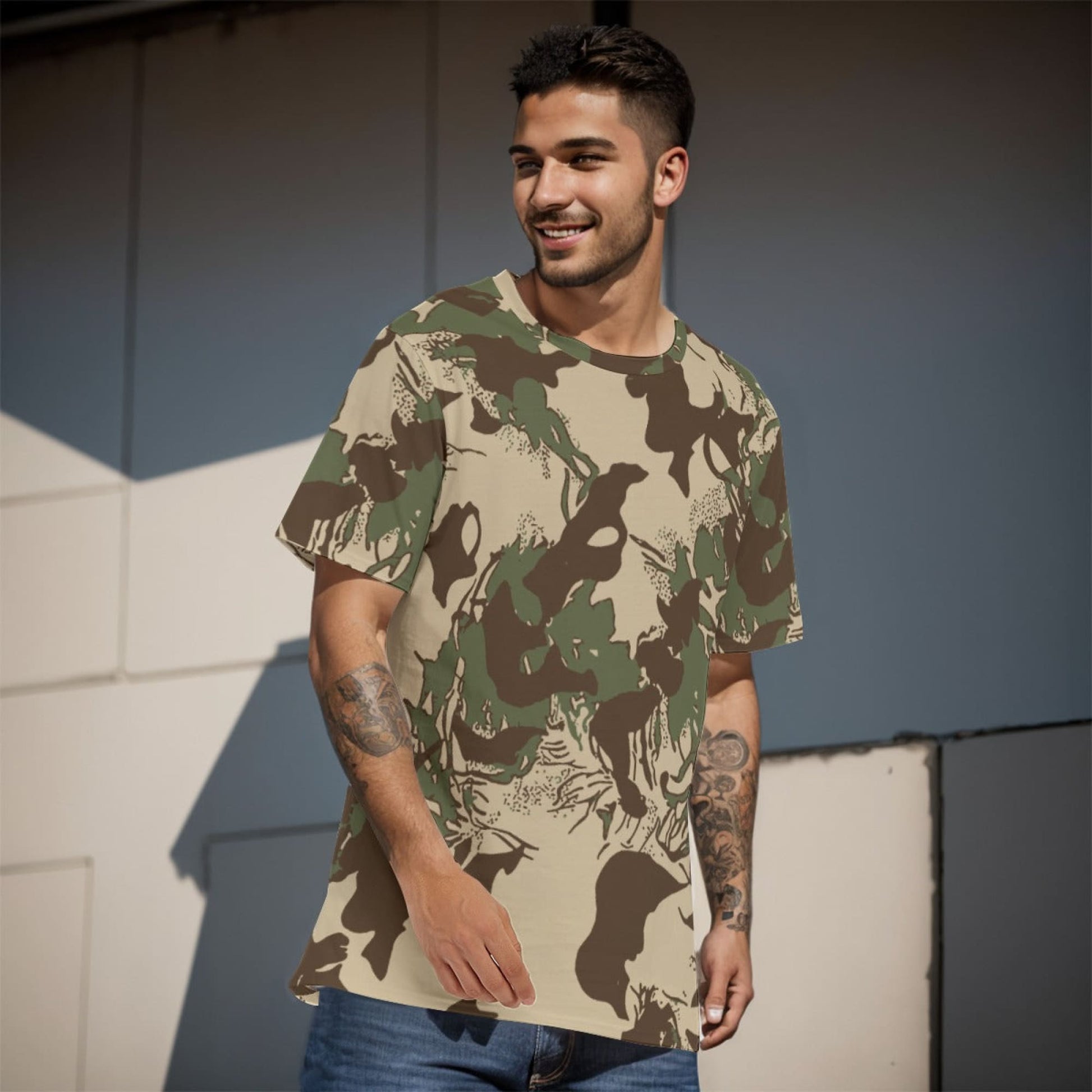 South African Police (SAP) KOEVOET CAMO Men’s 100% Cotton T-Shirt - Mens