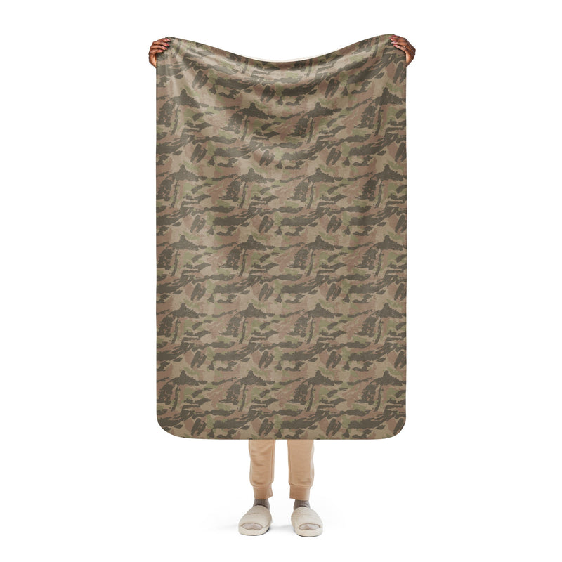 Brushstroke South African Railway Police CAMO Sherpa Blanket - 37″×57″