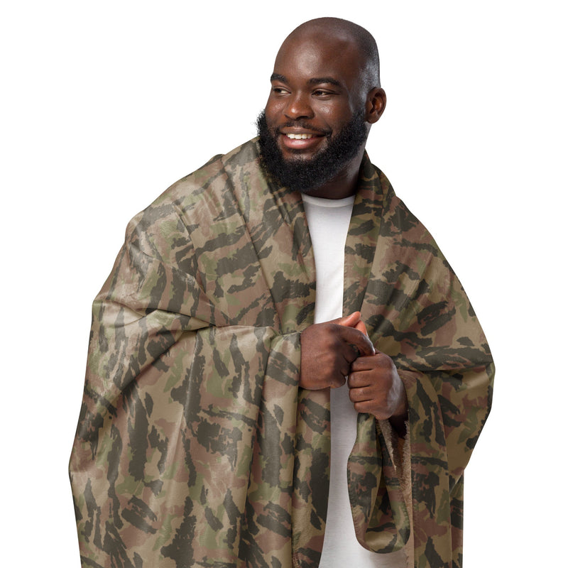 Brushstroke South African Railway Police CAMO Sherpa Blanket