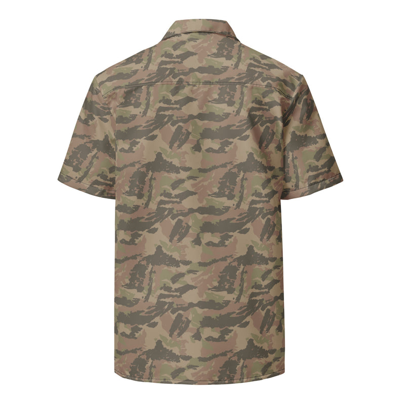 Brushstroke South African Railway Police CAMO Unisex Short-Sleeve Button Shirt - Button-Up