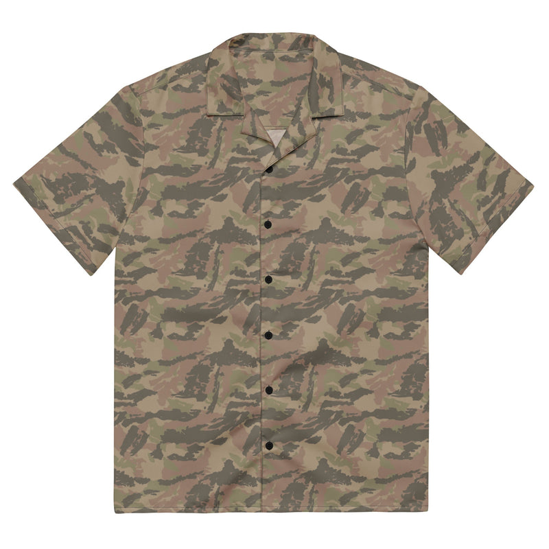 Brushstroke South African Railway Police CAMO Unisex Short-Sleeve Button Shirt - 2XS - Button-Up