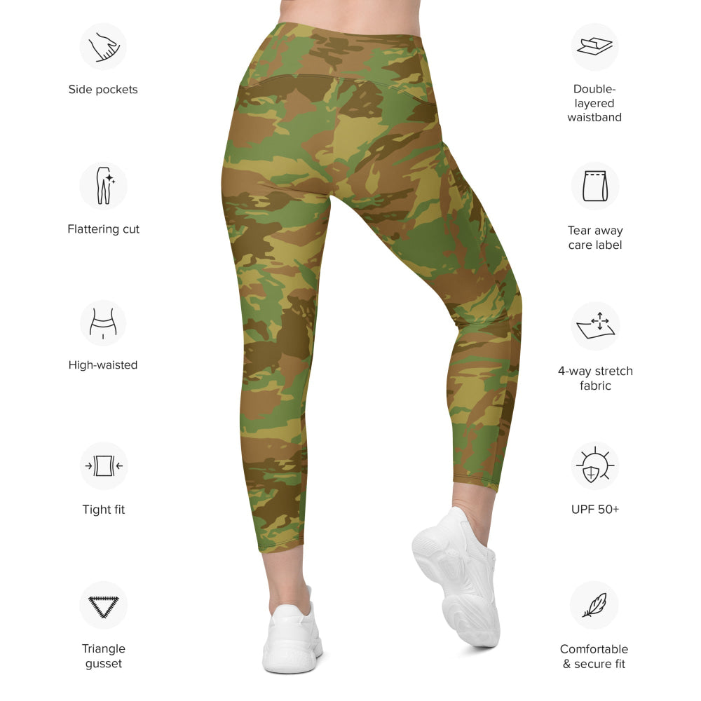 South African RECCE Hunter Group CAMO Leggings with pockets - Womens With Pockets