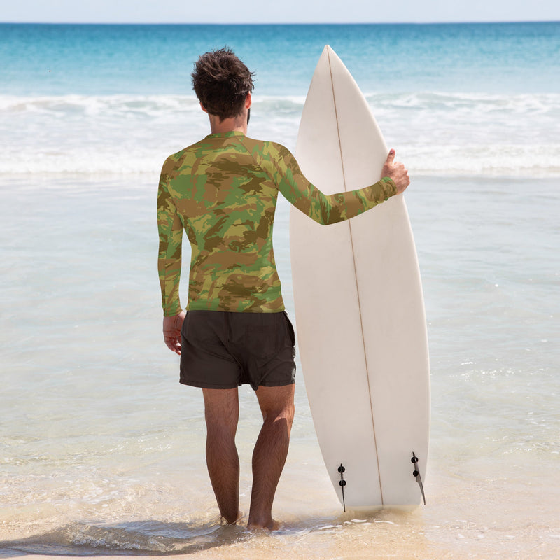 Brushstroke RECCE Hunter Group South African CAMO Mens Long-Sleeve Rash Guard