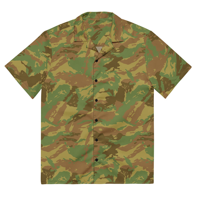 Brushstroke RECCE Hunter Group South African CAMO Unisex Short-Sleeve Button Shirt - 2XS - Button-Up