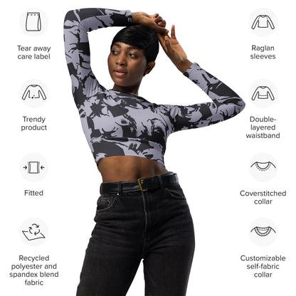 South African Special Forces Adder DPM Urban CAMO long-sleeve crop top