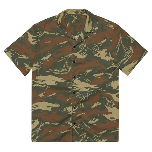 Brushstroke Border Patrol CAMO Unisex Short-Sleeve Button Shirt - 2XS - Button-Up