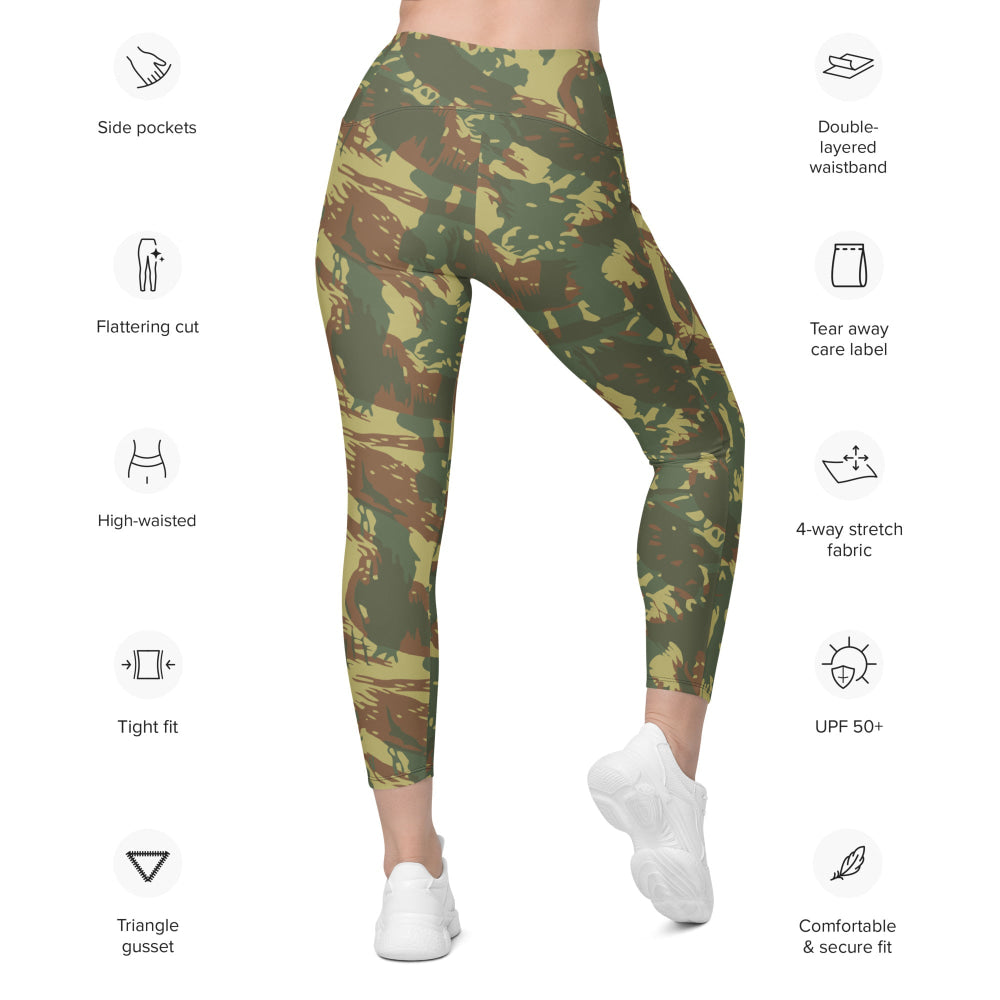 South African Transkei Dry Season CAMO Leggings with pockets - Womens With Pockets