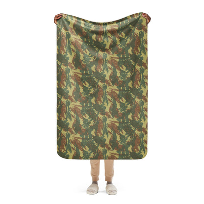 South African Transkei CAMO Sherpa Blanket - 37″×57″