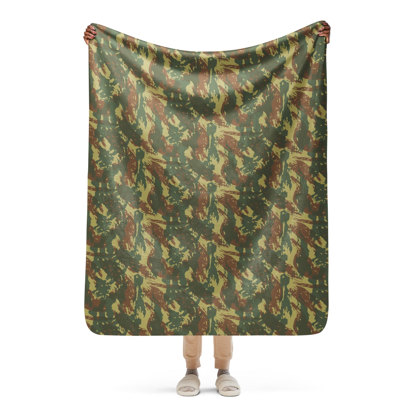 South African Transkei CAMO Sherpa Blanket - 50″×60″