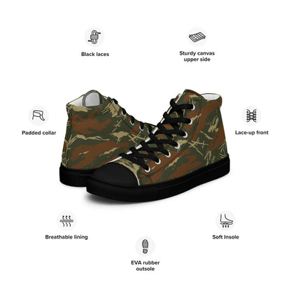 South African West Africa Police (SWAPOL) KOEVOET CAMO Men’s high top canvas shoes - Mens High Top Canvas Shoes