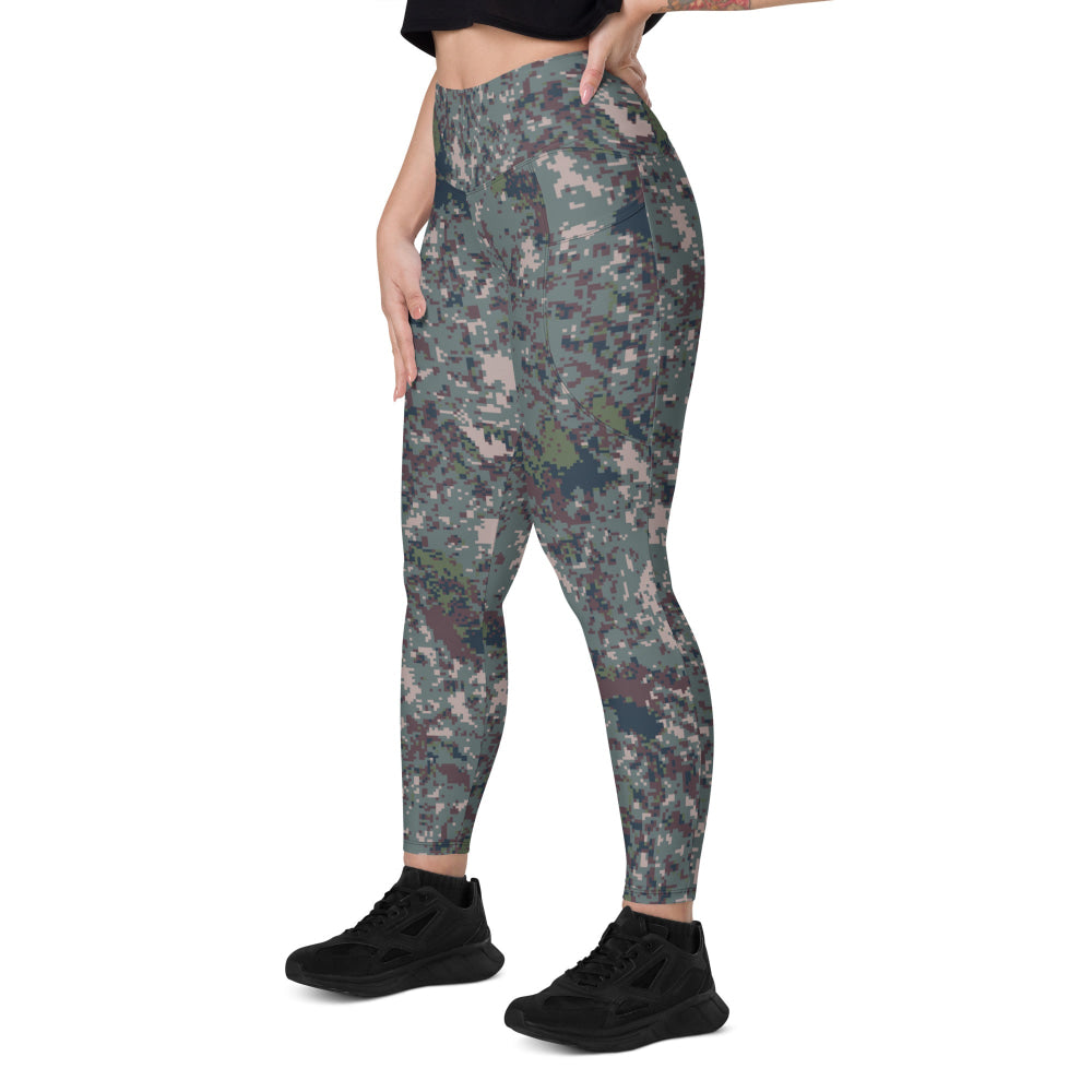 South Korean M100 Granite B Digital CAMO Leggings with pockets - Womens With Pockets